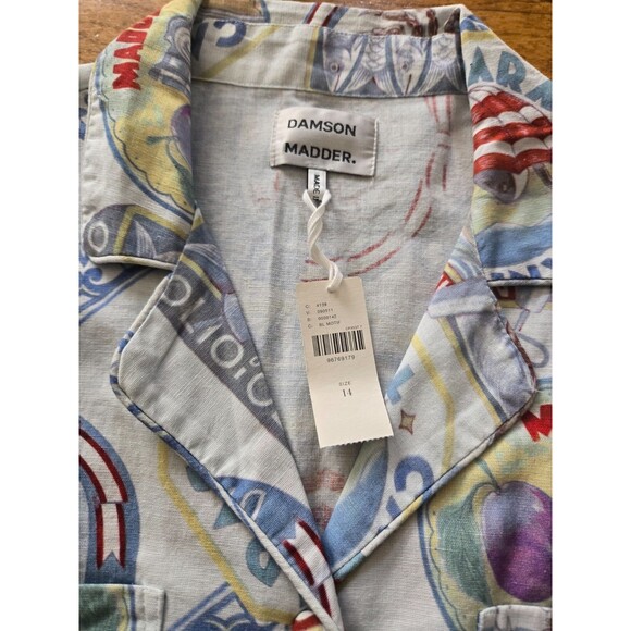 Anthropologie Damson Madder Printed Short-Sleeve Button Down Shirt Size 14 NWT - Picture 5 of 8